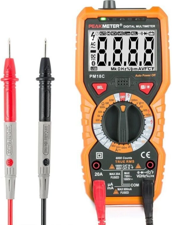 Dolaso - Digitalmultimeter PM18C ac dc Automatischer digitaler elektrischer Tester Berührungsloses Voltmeter Amperemeter...