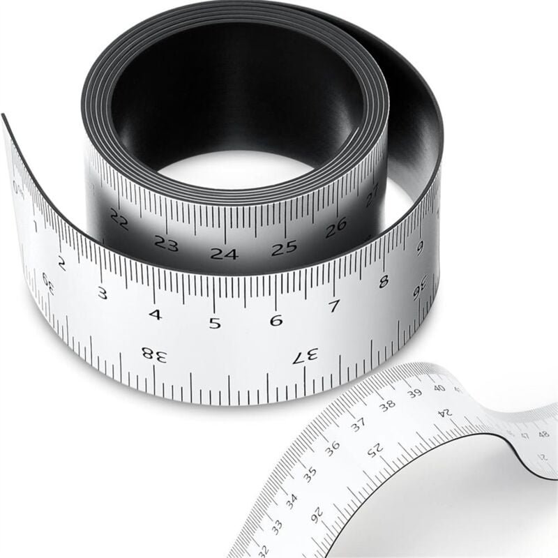 2er-Pack 39,37 Zoll magnetisches Maßband Zentimeter flexible Lineale messen, geeignet für Drehmaschinen