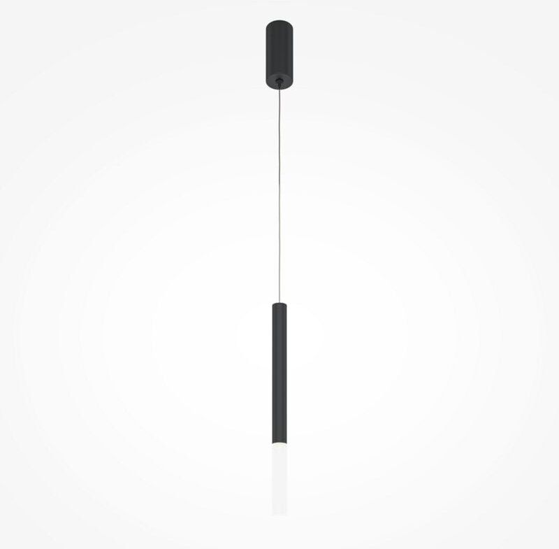 Maytoni Pro Shade Moderne, schlanke Hänge-Deckenleuchte, Schwarz, 4000 K, 500 lm, Acrylschirm