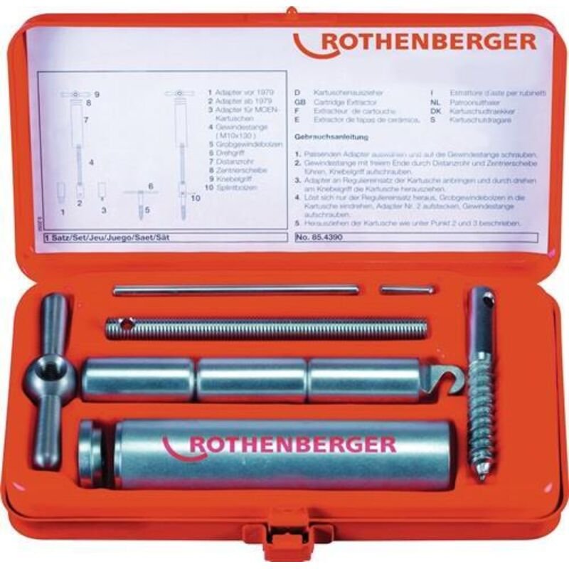 Rothenberger - Kartuschen-Auszieher-Set, 9tlg.