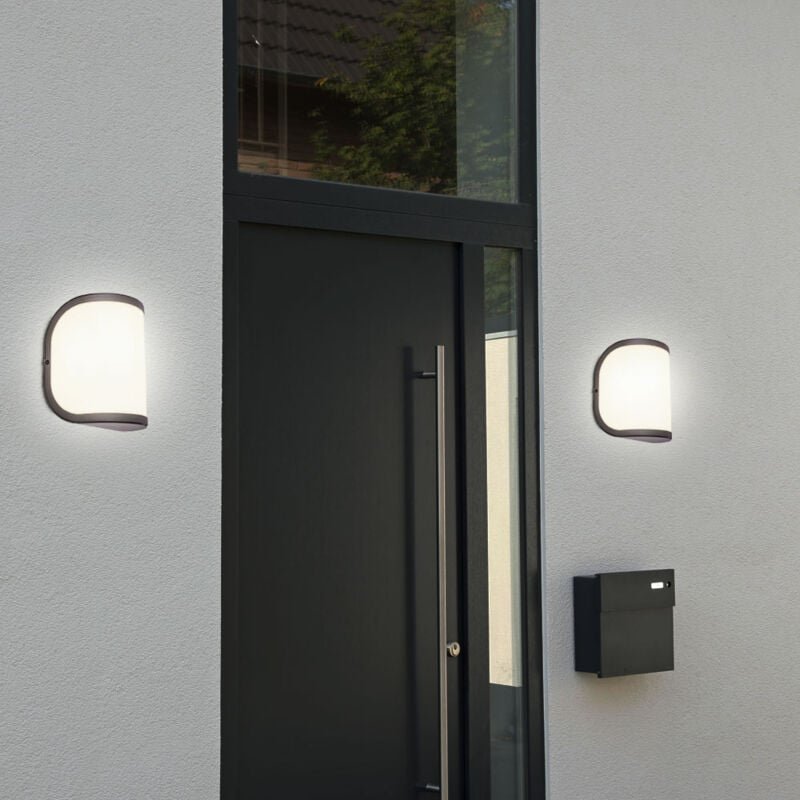 Thumbnail - Außenlampe Wandleuchte Eingangsbeleuchtung Garten Außenleuchte aus Aluminium, anthrazit, 1x E27, BxH 14x20 cm, 2er Set