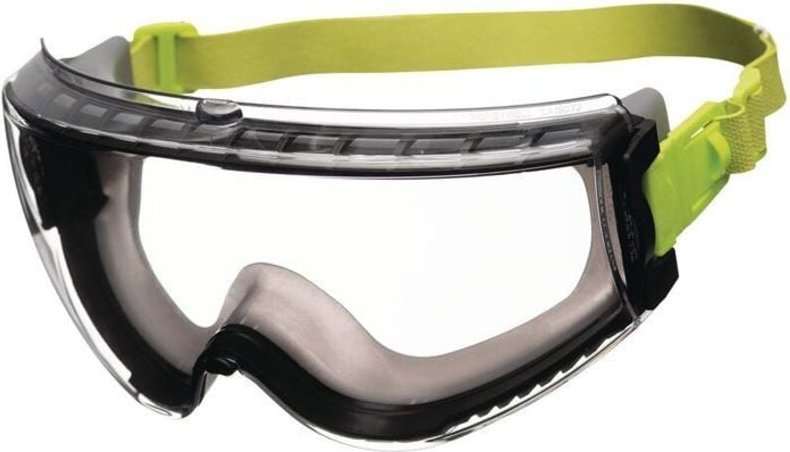 Vollsichtschutzbrille Avatar Plus EN166, EN170, ukca Rahmen schwarz/grün, Scheibe klar Neoprenkopfband