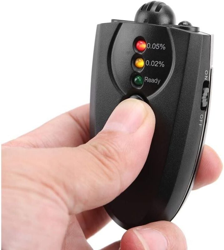 Schlüsselanhänger-Alkoholtester, Alkoholtester für Alkoholtests, tragbarer Schlüsselanhänger-LED-Alkoholtester mit Tasch...