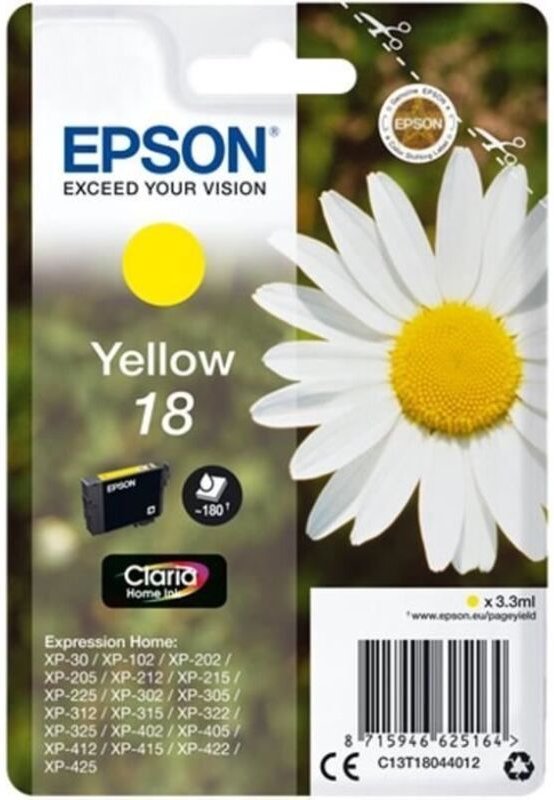 Thumbnail - Epson Daisy Singlepack Yellow 18 Claria Home Ink