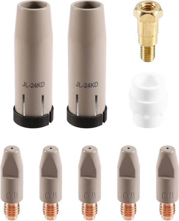 9Pcs 24KD Beschichtung Schutz Düse 0,8mm MIG Brenner Gas Spitze Halter von MIGMAG Schweißen