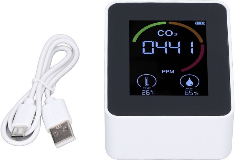 Digitales Luftqualitätsmessgerät, Kohlendioxiddetektor, CO2-Tester, Temperatur- und Feuchtigkeitsmessgerät