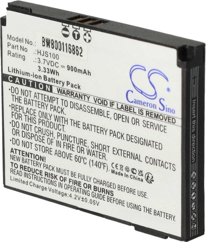 vhbw Akku Ersatz für Becker 338937010208 für GPS Navigation Navi (900mAh, 3,7V, Li-Ion)