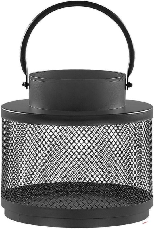 Beliani - Laterne Schwarz Metall 24 cm mit Metallgitter und Henkel Modern Klassisch Industrie Look Wohnaccessoires Tisch...