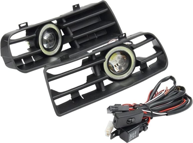 1Set Autogrill LED-Nebelscheinwerfergrill Unterer Grill mit LED-DRL-Lampe für golf MK4 1998-2004