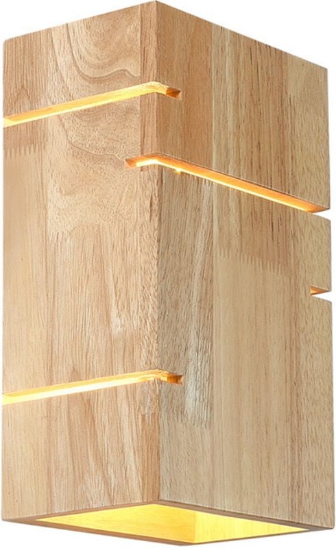 Vintage-Innenwandleuchte, Retro-Industrie-Holzwandlampe E27, Wandleuchten, Innenwandleuchte für Schlafzimmer, Flur, Wohn...