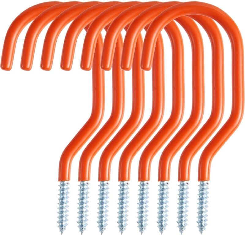 8er-Pack Garagenhaken für Fahrräder, Werkzeuge – Allzweckhaken, Schraubwandhalterung, Leiter, Verlängerung und Elektrowe...