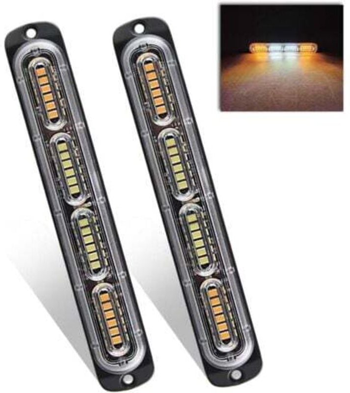 Ersandy - 2 x 24 LED-Blitzlichter, 12–24 v, ultradünn, Notfall-Warnblinklicht, LED-Blitz-Notfalllampe für Bau, lkw, Auto...