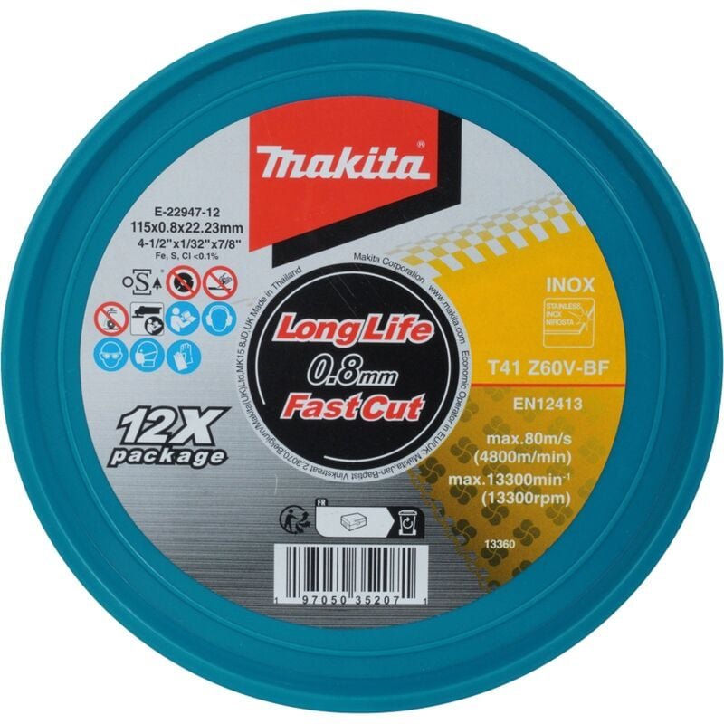 Thumbnail - Trennscheibe 115x0,8 mm inox - E-22947-12 - Makita