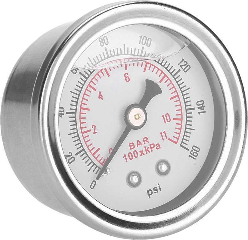 0-160 PSI/bar Auto-Kraftstoffdruckregler-Messgerät, Flüssigkeitsfüllung, Kraftstoff-/Ölmessgerät - Ej.life