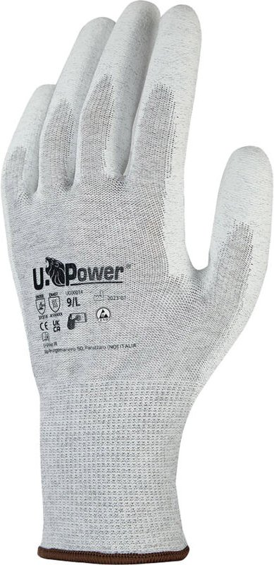 Pika Safety Arbeitshandschuhe Polyester Touchscreen Grau 7/S - U-power