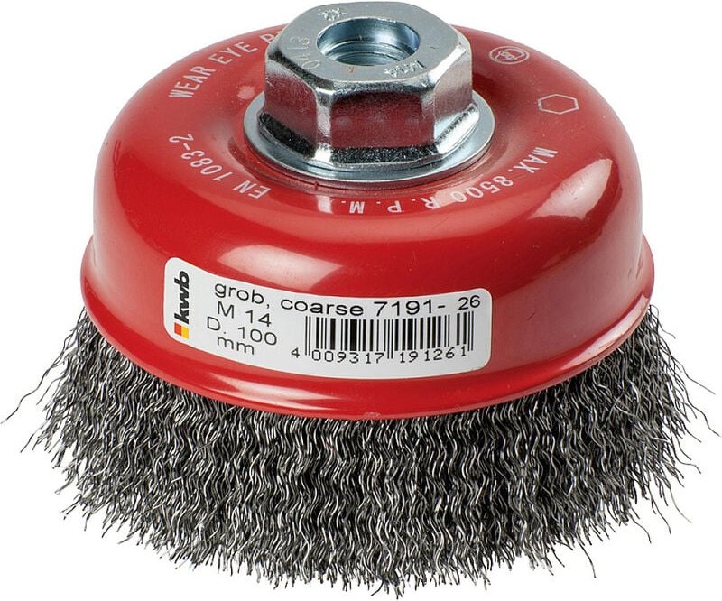 kwb AGGRESSO-FLEX® Topfbürsten, gewellter HSS-Stahldraht für Einsatz mit Winkelschleifern 719126 1