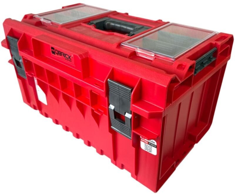 Qbrick System ONE 350 Profi RED ULTRA HD Custom Werkzeugkoffer modularer Organizer 585 x 385 x 320 mm 38 l stapelbar IP6...