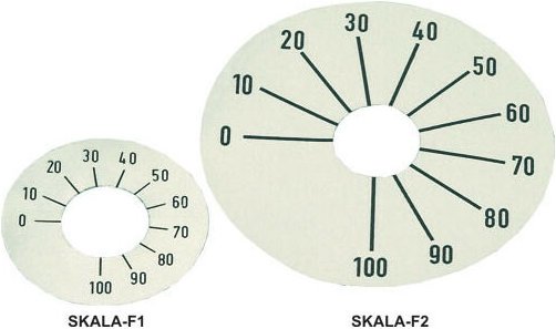 Nummerierte Drehknopfscheibe von 0 bis 100, Durchmesser 45mm Tiefe Farbe Silber
