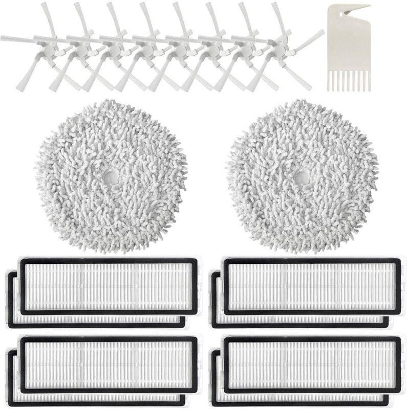 19 StüCk ZubehöR Teile für W10 Pro Roboter Vakuum Staubsauger Zur Reinigung Wischer Tuch Seiten BüRste Rollen Hepa Filte...