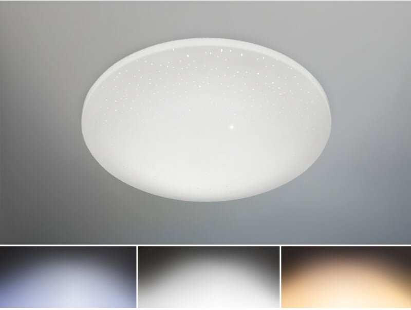 Meinewunschleuchte - Dimmbare led Deckenleuchte silma mit Fernbedienung & Sternenhimmel ø 40cm