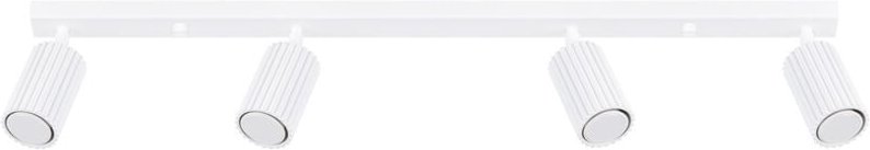 Moderne Deckenleuchte, weißer Streifen, 81 cm, bewegliche Rillenstrahler für Wohnzimmer, Flur, 4xGU10 10W, KARBON, Sollu...
