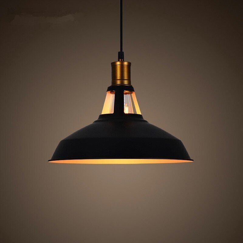 Pendelleuchte, 1 Flammig Hängelampe mit Eisen Lampenschirm, Vintage Deckenleuchte E27 Lampenfassung für Esszimmer Schlaf...