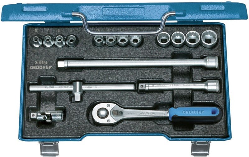 Steckschlüssel-Satz 3/8 17-tlg. 6-kant 6-19 mm, Nr. 30 GMU-10 - Gedore