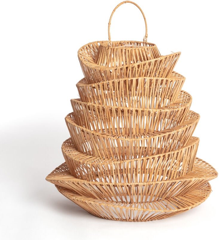 Iluzzia - Lampenschirm für Hängeleuchte Rattan Halima Ø570 mm Natürlich
