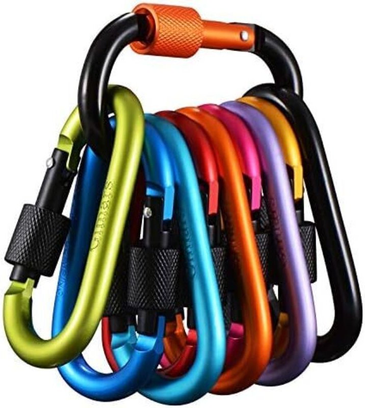 10 Stück Karabiner mit Schraubverschluss, Gimars Schlüsselanhänger Karabinerhaken Aluminium Schraubkarabiner für Camping...