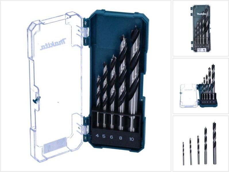 Holzbohrer-Set 4-10mm 5-tlg. SW6/8/10/12/13 1/4' 50 mm - Makita