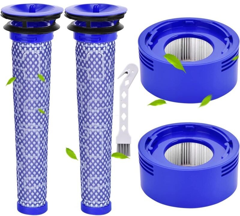 V7 V8-Filter für Dyson V7 V8 SV10 SV11 Animal Plus Extra Absolute Motorhead Fluffy Staubsaugerfilter, 2 HEPA-Nachfilter ...