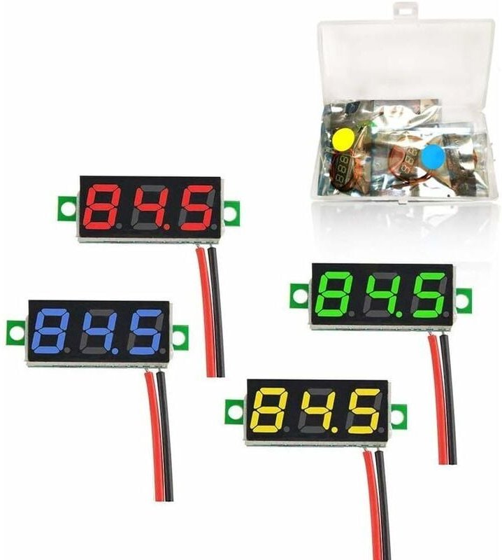 Shining House - Stück 0,28 Zoll Mini-Digitalvoltmeter, LED-Anzeige Voltmeter, dc 2,4–30 v Messbereich, Zweidraht-Spannun...