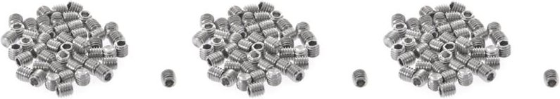 Tlily - 150Pcs M3X3mm Edelstahl Innensechskant Set Cap Point Madenschrauben Silber