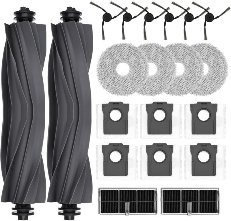 Zubehörset für den Dreame X40 Ultra Complete / L40 Ultra Staubsauger, 6 Staubbeutel, 4 Reinigungstücher, 2 Bürstenwalzen...