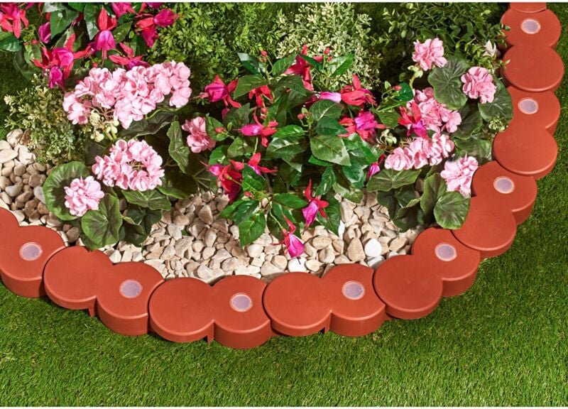 Buri - led Solar Beetbegrenzung Palisade 2,05m Rasenkante Beetumrandung Gartendeko