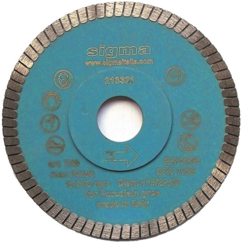 Sigma - diamantscheibe 75B f£r trockenes schneiden ÿ115 loch 22.2 STRäKE 1,3