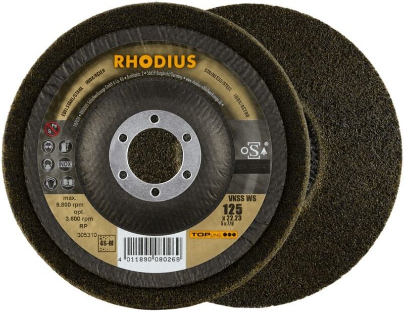 Rhodius Abrasives - rhodius vkss ws, 2 Stück, 115 mm, Vlieskompaktscheibe