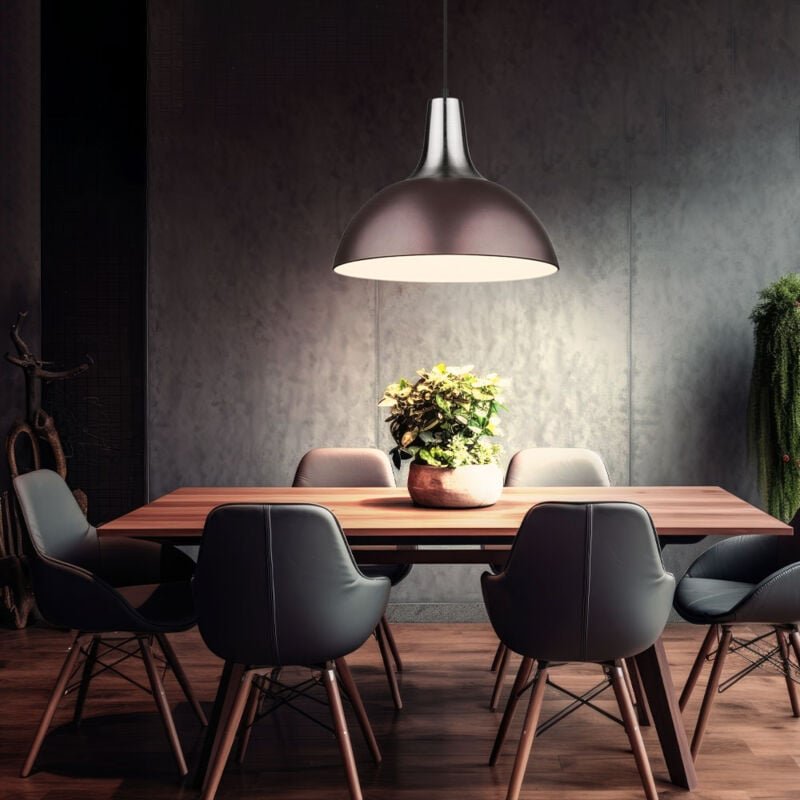 Globo Lighting - Hängelampe Esstischleuchte bronze Pendellampe Wohnzimmer Küchenlampe, Metall nickel matt, 1x E27, DxH 3...