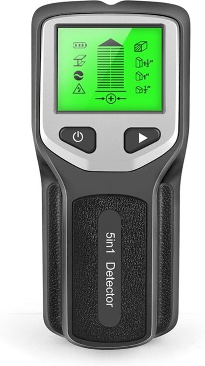 Tlily - 5-In-1-Wandscanner-Bolzendetektor, Digitaler Handwanddetektor, PVC-Wasserrohr-Metallfinder-Scanner, Schwarz-Silb...