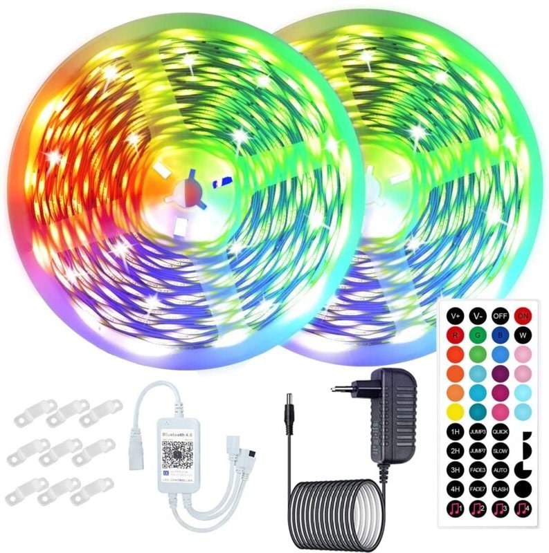 RGB-LED-Streifen-Set, 30 Meter, Bluetooth-APP-Steuerung, mit 44 Tasten, smd 5050,12 v, mehrfarbig