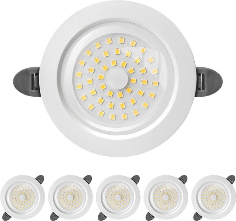 LED-Einbaustrahler, IP44 LED-Einbaustrahler für den Innenbereich, extra flacher 28-mm-Einbaustrahler, 9 W 900 Lumen, ent...