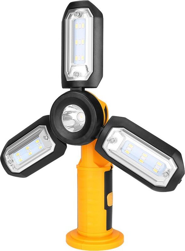 Multifunktionale Arbeitsleuchte mit integriertem, über usb aufladbarem Akku