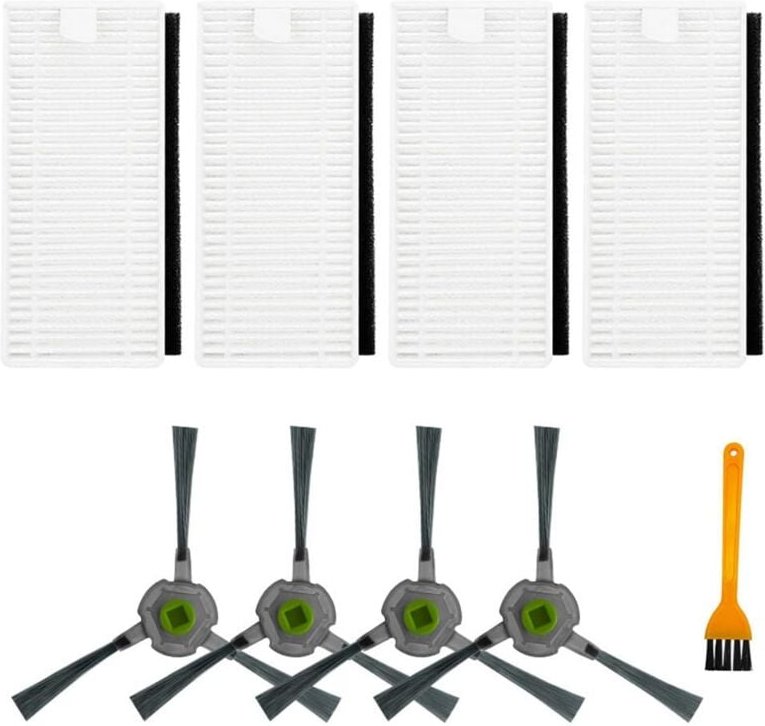 8-teilige Seitenbürsten für Lefant U180 M210 Pro M201 L3 Roboter-Staubsauger, 4-teilige Seitenbürsten, 4-teilige HEPA-Fi...