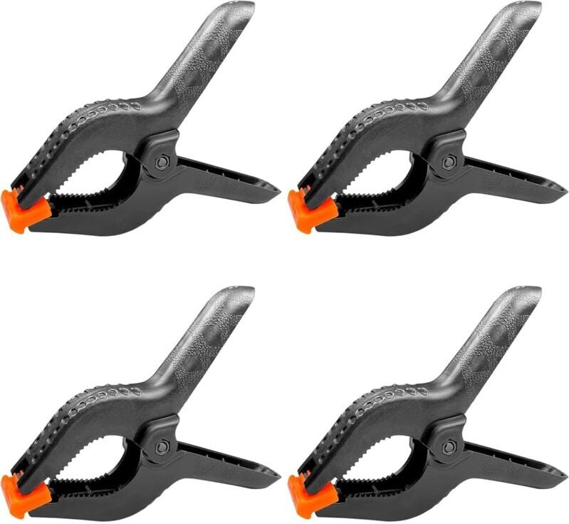 Jalleria - Stück 6 Zoll 158 mm Federklemme aus Kunststoff, Klemme mit hoher Klemmkraft, maximale Öffnung 65 mm, Klemmzan...