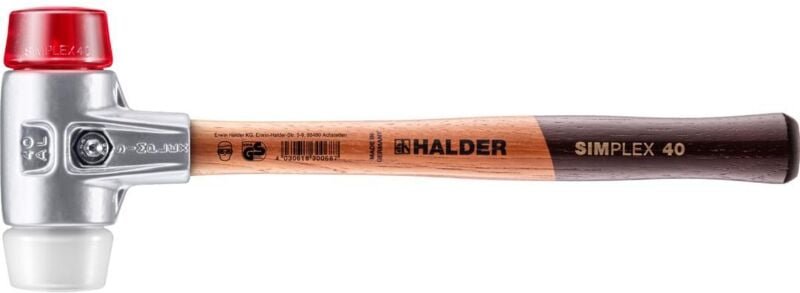 SIMPLEX-Schonhammer, Plastik / Superplastik mit Aluminiumgehäuse und hochwertigem Holzstiel D=40 mm 3167.040