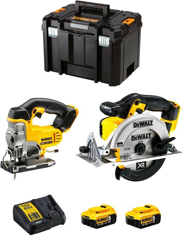 Thumbnail - Dewalt - kit dck XR2WP2T (DCS331 + DCS391 + 2 x 5,0 Ah + DCB115 + tstak vi)