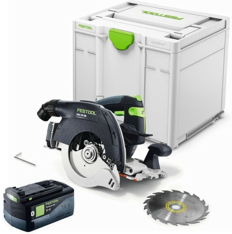 Thumbnail - Aktion: Festool Akku-Handkreissäge hkc 55 EB-Basic-5,0 – 577034 - inkl. 1 Gratis-Akku im Lieferumfang