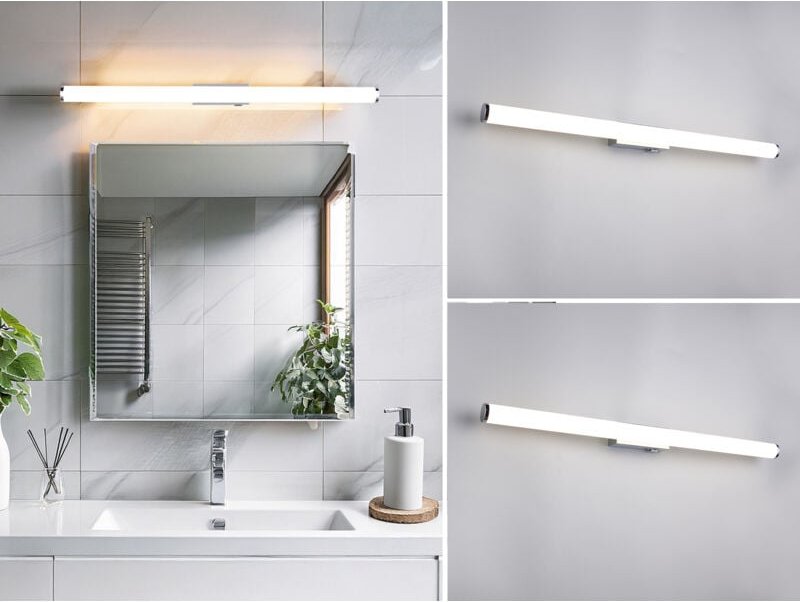 Meinewunschleuchte - 2er set Bad Spiegelleuchten mit Schalter, Licht neutralweiß, Breite 80cm