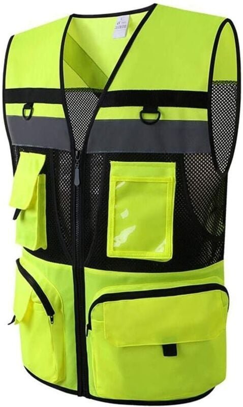 Reflektierende Sicherheitsweste mit Taschen, reflektierende Sicherheitsweste mit mehreren Taschen für Auftragnehmer, Sic...