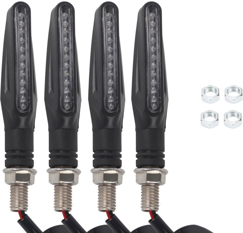 LED-Blinker für Motorräder, Tagfahrlicht, vordere und hintere Blinker, gelb 12V, 4 Stück.